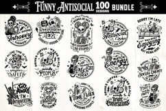 Funny Antisocial skulls svg, funny skull svg bundle 100 Product Image 4
