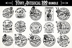 Funny Antisocial skulls svg, funny skull svg bundle 100 Product Image 5