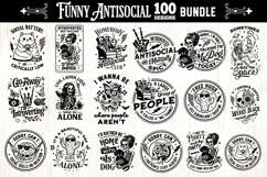 Funny Antisocial skulls svg, funny skull svg bundle 100 Product Image 6
