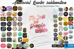 Antisocial Quotes Bundle. Sublimation Sarcastic Quotes, PNG Product Image 1