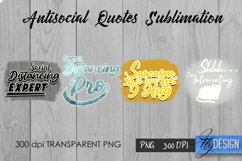 Antisocial Quotes Bundle. Sublimation Sarcastic Quotes, PNG Product Image 4