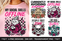 cat lover png, funny cat png, antisocial png, introvert png, cat quotes, pet lover png, funny shirt design, social skills offline, sublimation bundle, png bundle
