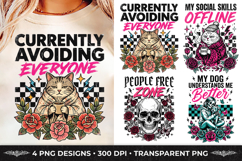 cat lover png, funny cat png, antisocial png, introvert png, cat quotes, pet lover png, funny shirt design, social skills offline, sublimation bundle, png bundle