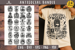 Antisocial Skull Bundle SVG PNG Sarcastic designs