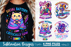 Funny Sarcastic Antisocial Retro PNG Sublimation Product Image 1