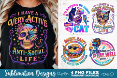 Funny Sarcastic Antisocial Retro PNG Sublimation Product Image 1