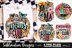 Trendy Mama PNG , Retro Collage Mama 4 Designs Sublimation Product Image 2