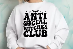 Antisocial Witches Club SVG | Retro Halloween Shirt Design Product Image 2