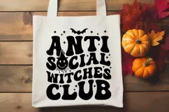 Antisocial Witches Club SVG | Retro Halloween Shirt Design Product Image 3