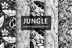 JUNGLE - ANTISTRESS. Set of coloring with tropical leaves Product Image 1