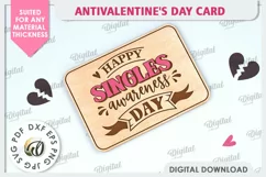 Anti Valentine's Day Card Laser Cut. Greeting Card SVG Product Image 1