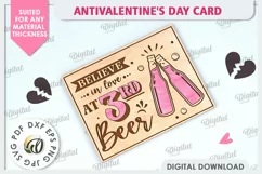Anti Valentine's Day Card Laser Cut. Greeting Card SVG Product Image 1