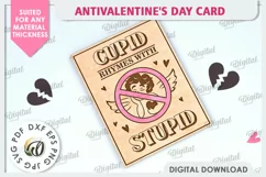 Anti Valentine's Day Card Laser Cut. Greeting Card SVG Product Image 1