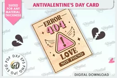 Anti Valentine's Day Card Laser Cut. Greeting Card SVG Product Image 1