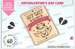 Anti Valentine's Day Card Laser Cut. Greeting Card SVG Product Image 1