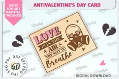 Anti Valentine's Day Card Laser Cut. Greeting Card SVG Product Image 1
