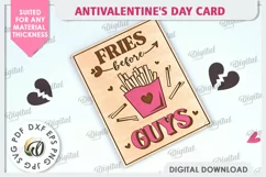 Anti Valentine's Day Card Laser Cut. Greeting Card SVG Product Image 1