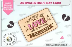 Anti Valentine's Day Card Laser Cut. Greeting Card SVG Product Image 1
