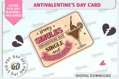 Anti Valentine's Day Card Laser Cut. Greeting Card SVG Product Image 1