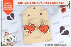 Anti Valentine&#039;s Day Earrings Laser Cut Bundle. Earrings SVG Product Image 12