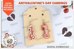 Anti Valentine&#039;s Day Earrings Laser Cut Bundle. Earrings SVG Product Image 6