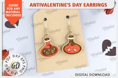 Anti Valentine&#039;s Day Earrings Laser Cut. Dangle Earrings SVG Product Image 1