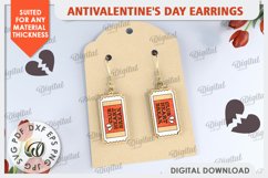 Anti Valentine&#039;s Day Earrings Laser Cut Bundle. Earrings SVG Product Image 10