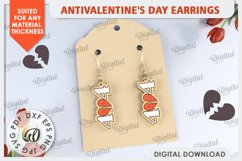 Anti Valentine&#039;s Day Earrings Laser Cut Bundle. Earrings SVG Product Image 11
