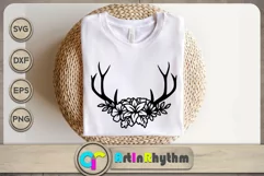 Deer Floral Antler SVG / Floral Animals SVG / Jungle Animals Product Image 1