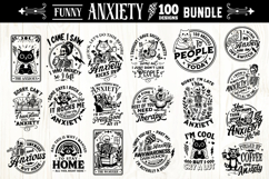 Funny Anxiety SVG Bundle, Anxiety Bundle100 designs Product Image 1