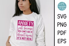 Woman wearing anxiety awareness t-shirt