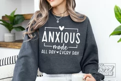 Anxious Mode SVG Mental Health Awareness Anxiety Overthink Product Image 1