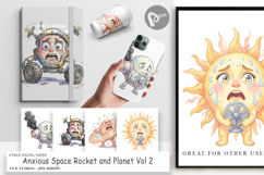 Anxious Space Rocket Digital Paper Product Image 1