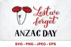 Anzac day SVG. Red poppy flower. Lest we forget SVG Product Image 1