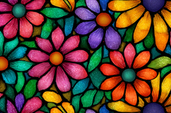 A vibrant and colorful floral pattern with flowers Product Image 1