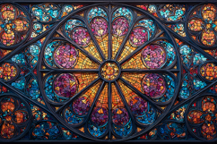 A stunning stained glass window with vibrant colors Product Image 1