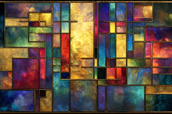 A vibrant and colorful abstract geometric art piece Product Image 1