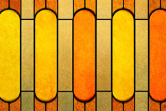 A colorful stained glass window with yellow and orange hues Product Image 1
