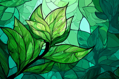 A vibrant illustration of green leaves in a natural setting Product Image 1