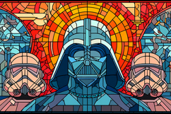 A stained glass artwork of Darth Vader and stormtroopers Product Image 1