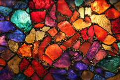 A vibrant mosaic artwork with colorful stained glass pieces Product Image 1