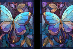 A beautiful stained glass artwork of a butterfly Product Image 1