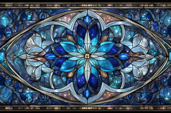 A beautiful stained glass window with floral design Product Image 1