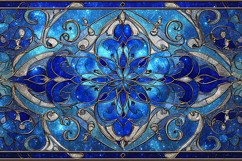 A beautiful blue and gold mosaic artwork Product Image 1