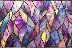 A colorful stained glass window with purple hues Product Image 1