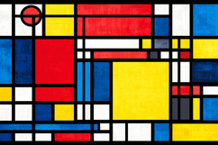 A vibrant and colorful abstract painting with geometric shap Product Image 1