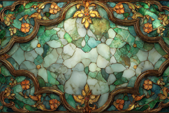 A beautiful mosaic artwork with floral patterns and gold Product Image 1