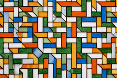 A colorful mosaic artwork with geometric shapes Product Image 1