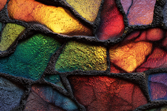 A colorful mosaic artwork with vibrant stained glass Product Image 1