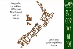 New Zealand Aotearoa with designs outline SVG laser cut file Product Image 2